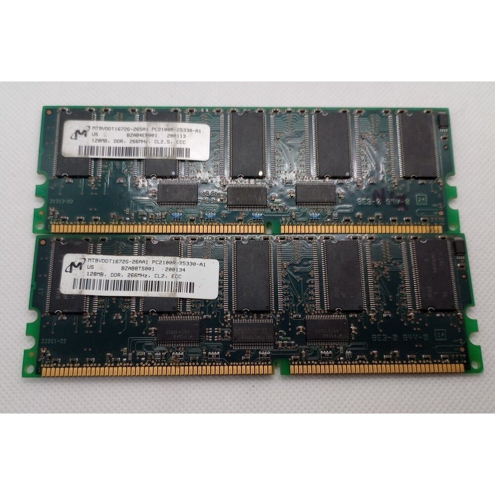 256MB DDR 266Mhz Model No. MT9VDDT1672G-285B2 RAM for a Computer or PC CL 2./2.5